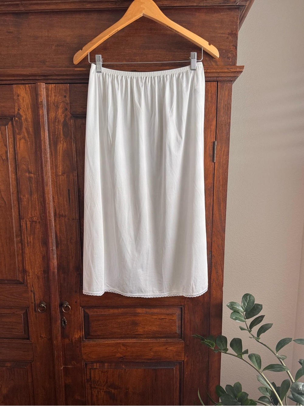 Vintage Vanity Fair White Midi Slip Skirt